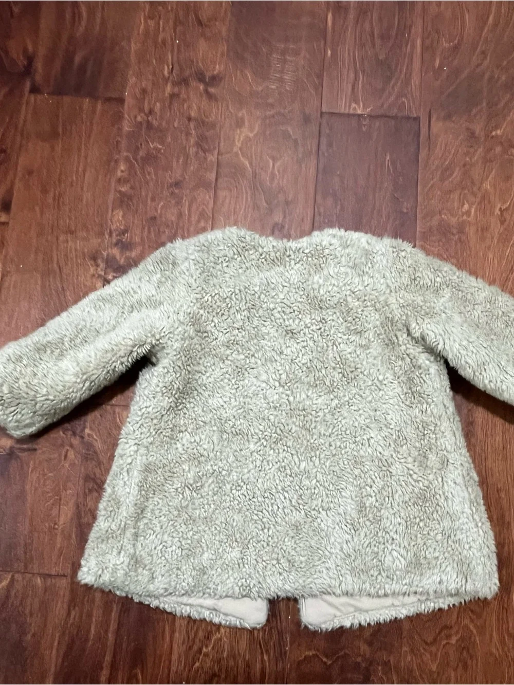 GAP Girls Cream Faux Fur Pea Coat